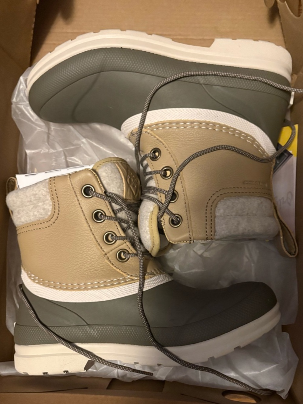 Muck Boot Co Women’s Originals Duck Lace Boot Taupe Walnut Waterproof Size 5 NIB - Picture 3 of 3